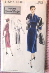 4244 SPECIAL VOG 1951 SS-LS SLIM RAGLAN DRESS PATTERN 12 30